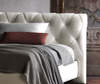 BLUEMOON Bed with leather rear headboard - Poltrona Frau