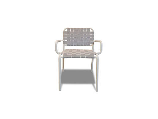 Immagine di INOUT 824 Sedia con Braccioli da Esterno - Alluminio Bianco Intrecciato con Cinghia Grigia - Gervasoni