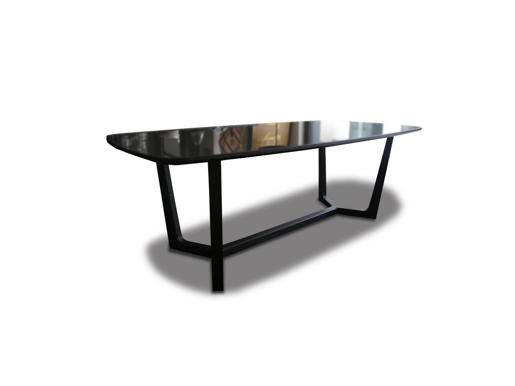 Immagine di CONCORDE Tavolo - Struttura Olmo Nero / Piano in Vetro Lucido Grafite - Poliform