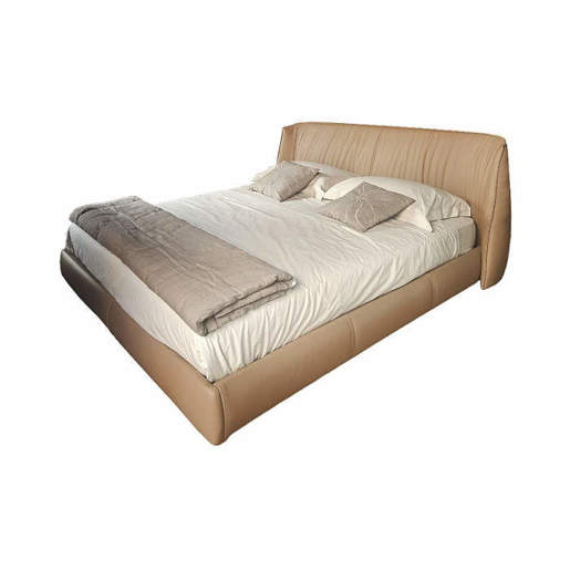 Immagine di ARCHIBALD Letto - Pelle SC 46 Biscuit - Retro Testata in Pelle - Poltrona Frau