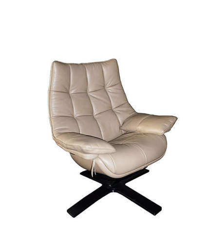 Immagine di RE VIVE QUEEN Poltrona - Pelle 15E5 Protecta - Base Nera/Spina Nera - Natuzzi