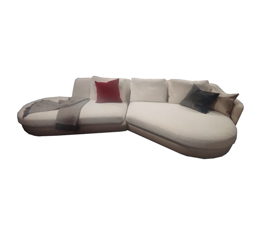 Immagine di DUO SOFA Divano - Struttura in Pelle SC 06 Calicot - Cuscini in tessuto Mollis col. Milk - Poltrona Frau